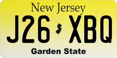 NJ license plate J26XBQ
