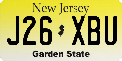 NJ license plate J26XBU