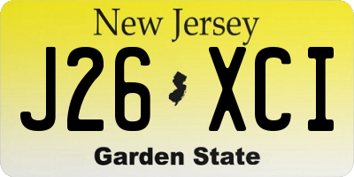 NJ license plate J26XCI