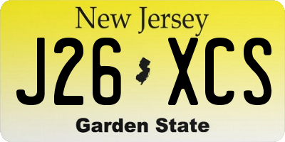 NJ license plate J26XCS