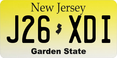 NJ license plate J26XDI