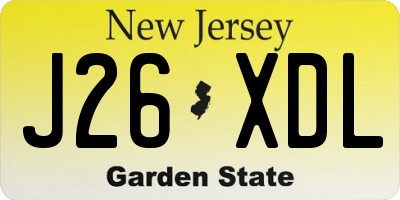 NJ license plate J26XDL