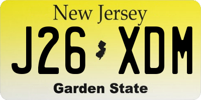 NJ license plate J26XDM