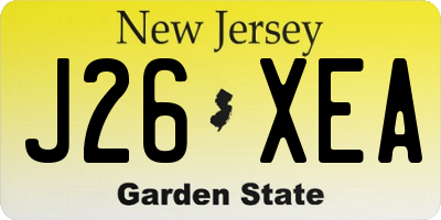NJ license plate J26XEA