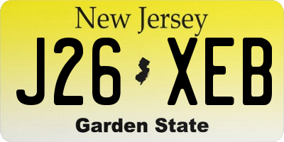 NJ license plate J26XEB