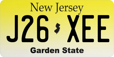 NJ license plate J26XEE