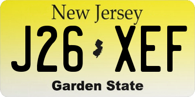 NJ license plate J26XEF