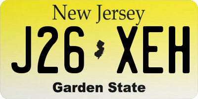 NJ license plate J26XEH