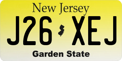 NJ license plate J26XEJ