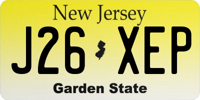 NJ license plate J26XEP