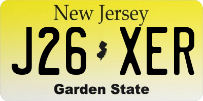 NJ license plate J26XER