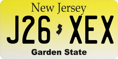NJ license plate J26XEX