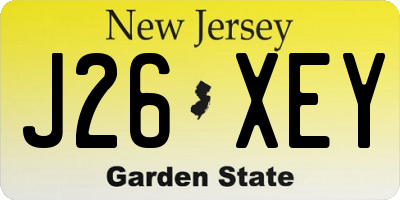 NJ license plate J26XEY
