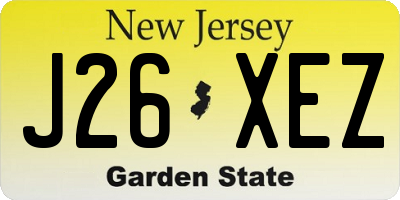 NJ license plate J26XEZ