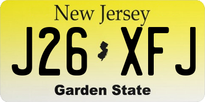 NJ license plate J26XFJ