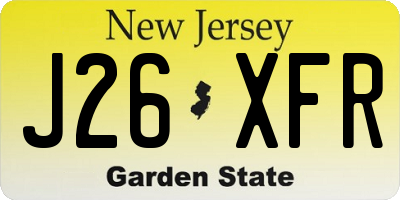 NJ license plate J26XFR