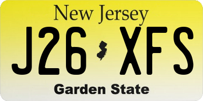 NJ license plate J26XFS