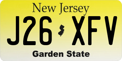 NJ license plate J26XFV