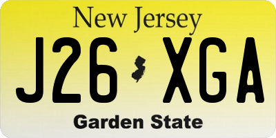 NJ license plate J26XGA