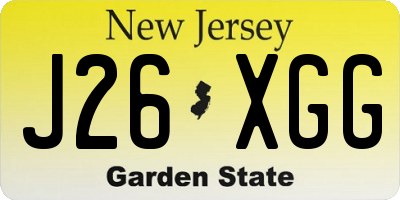 NJ license plate J26XGG
