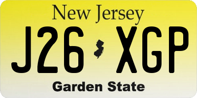 NJ license plate J26XGP