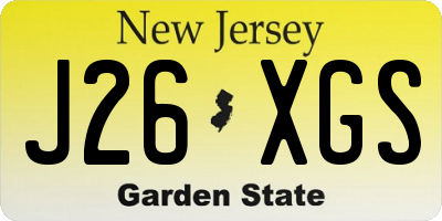 NJ license plate J26XGS