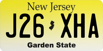 NJ license plate J26XHA