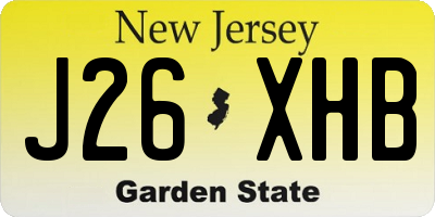 NJ license plate J26XHB