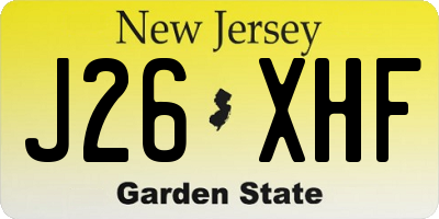 NJ license plate J26XHF