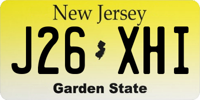 NJ license plate J26XHI
