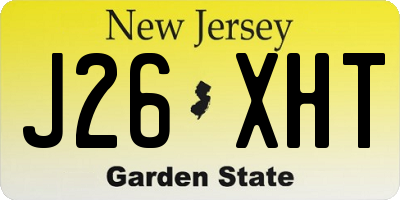 NJ license plate J26XHT