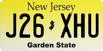 NJ license plate J26XHU