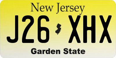 NJ license plate J26XHX