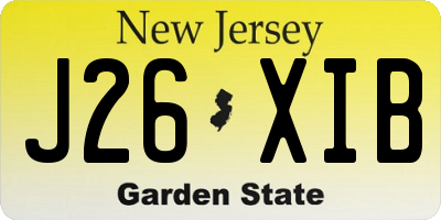 NJ license plate J26XIB