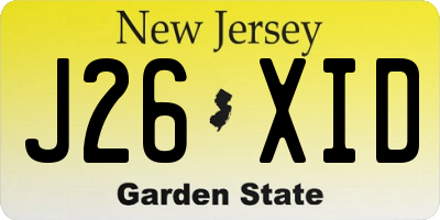 NJ license plate J26XID