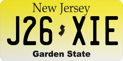 NJ license plate J26XIE