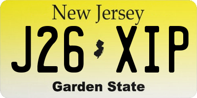 NJ license plate J26XIP