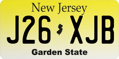 NJ license plate J26XJB