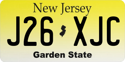 NJ license plate J26XJC