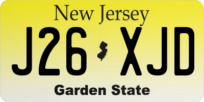 NJ license plate J26XJD