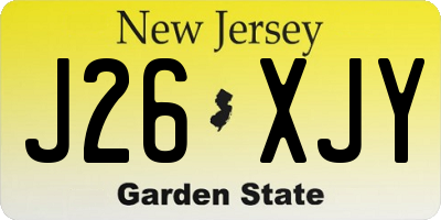 NJ license plate J26XJY