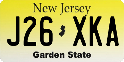 NJ license plate J26XKA