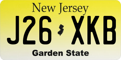 NJ license plate J26XKB