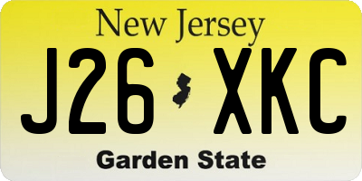 NJ license plate J26XKC