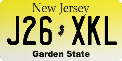 NJ license plate J26XKL