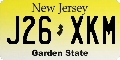 NJ license plate J26XKM