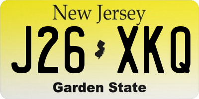 NJ license plate J26XKQ