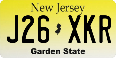 NJ license plate J26XKR