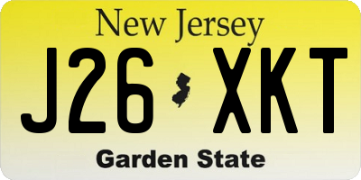 NJ license plate J26XKT