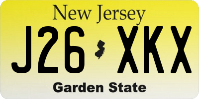 NJ license plate J26XKX